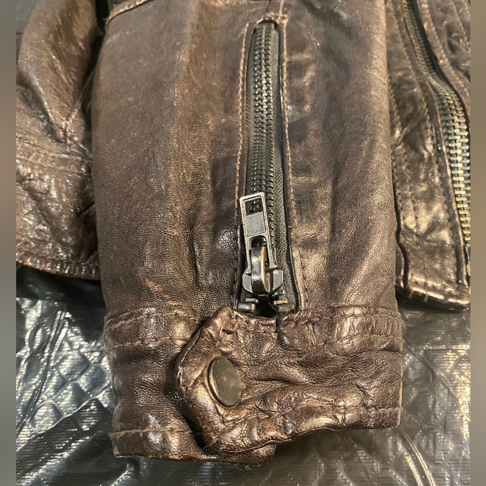 All Saints Brown Leather Jacket - Picture 7 of 13